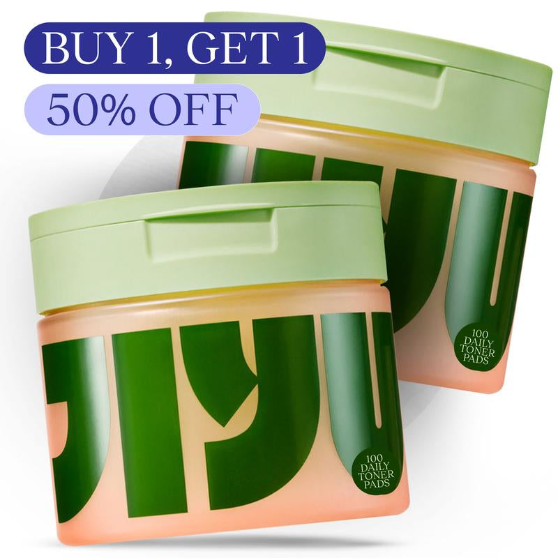 Jiyu Korean Skincare (2-PACK) - Anti-Aging, Dark Spot & Wrinkle Minimizing Toner Pads with Centella Asiatica, Snail Mucin, Niacinamide - 200 Ct.