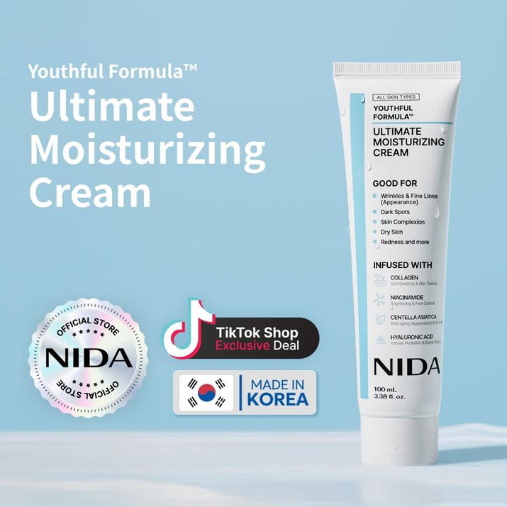 NIDA Youthful Formula Ultimate Moisturizing Cream (100Ml) / Collagen, Niacinamide, Centella Asiatica, Hyaluronic Acid / Wrinkles, Dark Spots, Skincare Hydrating Daily Moisturizer Moisture Hydrate