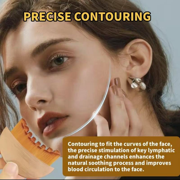 Lymphatic Contour Face Brush for Jawline & Chin Sculpting – Dry Brushing Massager for Lymphatic Drainage & Facial Fatigue Relief, Ergonomically Designed to Fit the Skin Precisely (1PCS) Daily