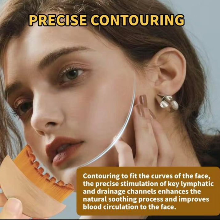 Lymphatic Contour Face Brush for Jawline & Chin Sculpting – Dry Brushing Massager for Lymphatic Drainage & Facial Fatigue Relief, Ergonomically Designed to Fit the Skin Precisely (1PCS) Daily