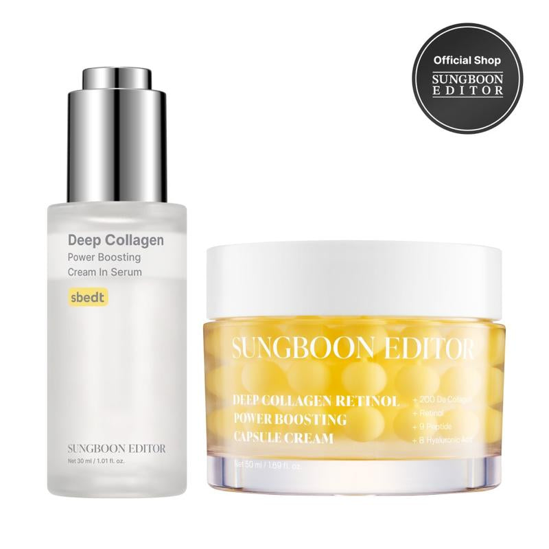 [SAVE $31] Sungboon Editor Glazed Skin Collagen Duo | Firming Cream + Volufiline Serum for Plump, Smooth & Glowing Skin | Iconic Korean Skincare