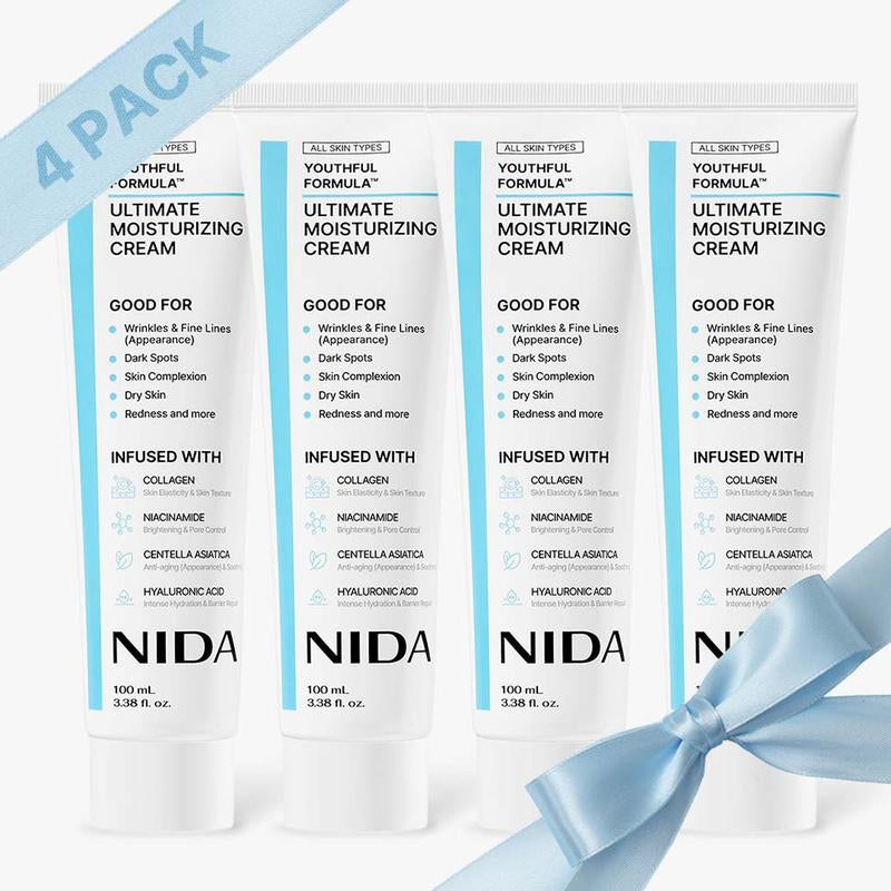 NIDA Youthful Formula Ultimate Moisturizing Cream (100Ml) / Collagen, Niacinamide, Centella Asiatica, Hyaluronic Acid / Wrinkles, Dark Spots, Skincare Hydrating Daily Moisturizer Moisture Hydrate