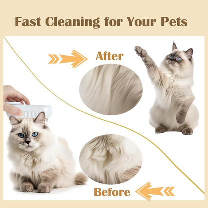 Steamy Pet Groomer–3-In-1 Adjustable Mist & Silicone Massage Brush for Cats & Dogs, One-Click Clean Deshedding & Detangling Tool, 2025 Upgrade