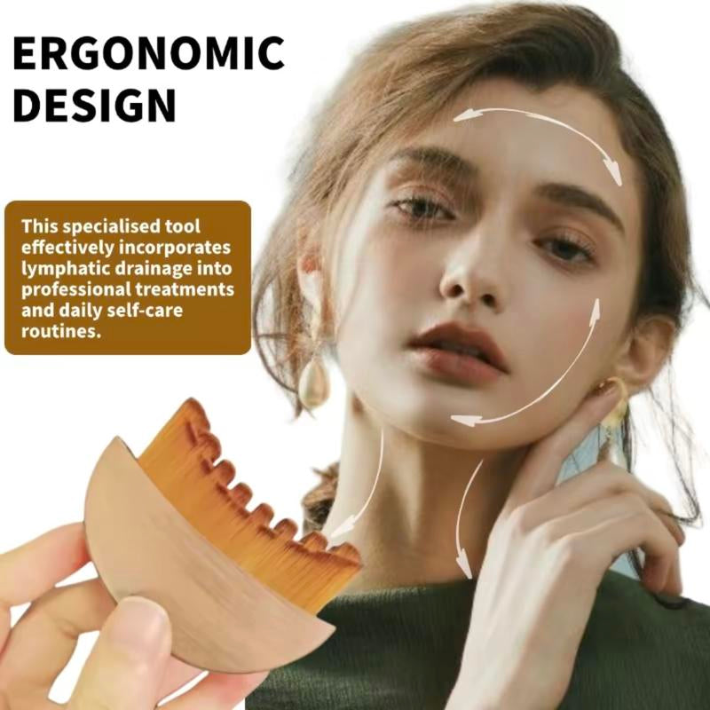 Lymphatic Contour Face Brush for Jawline & Chin Sculpting – Dry Brushing Massager for Lymphatic Drainage & Facial Fatigue Relief, Ergonomically Designed to Fit the Skin Precisely (1PCS) Daily