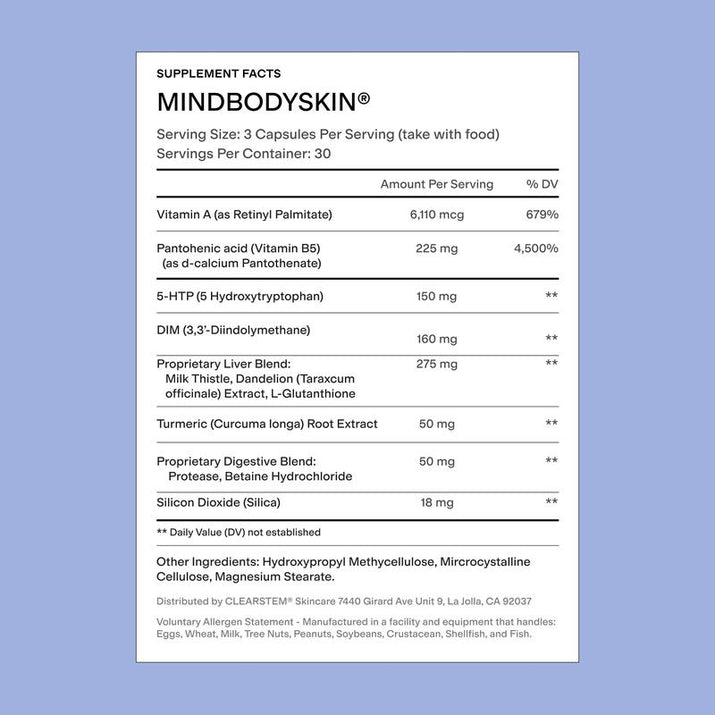 MINDBODYSKIN® Hormonal Acne Supplement